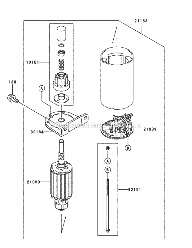 Fh680v-As29 Starter Diagram and Parts List for M54-KW 53AI8CTW750-23HP-OHV Cub Cadet Lawn Tractor
